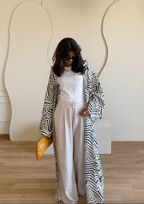 Maxi printed-cardigan